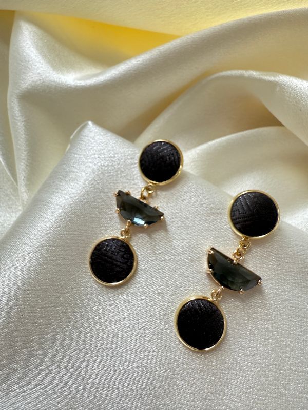 Black Silk Cascade Earrings