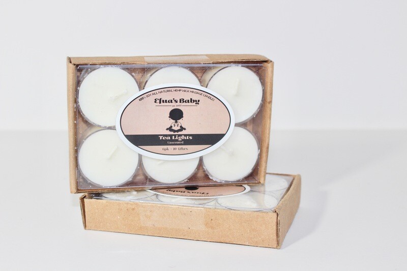Unscented 6 Pack Soy Tea-lights