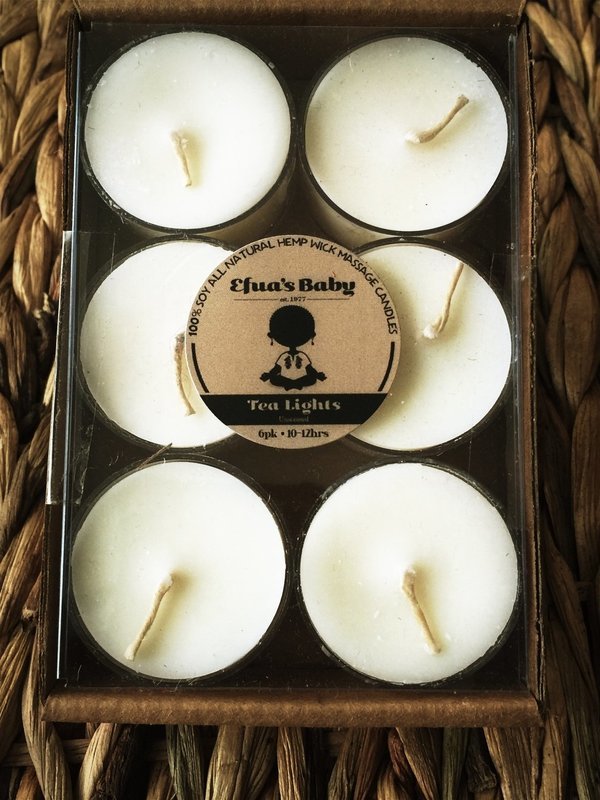 Unscented 6 Pack Soy Tea-lights