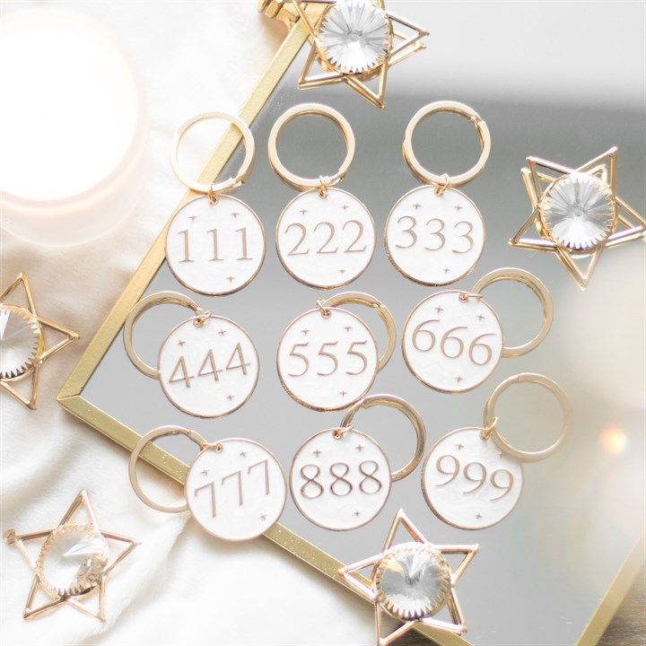 Angel Number metal keyring