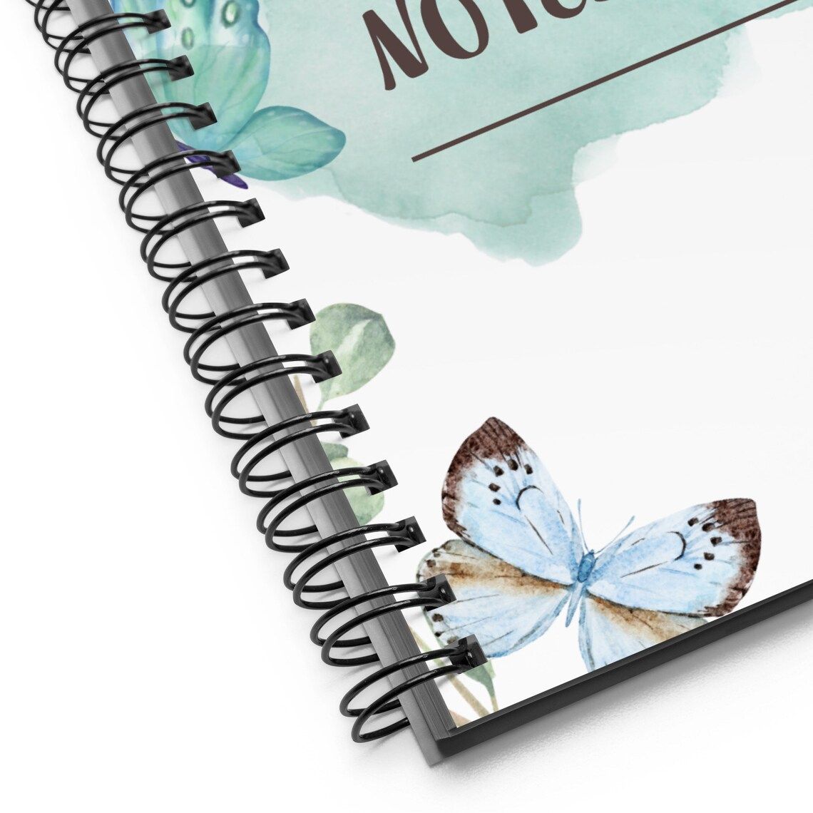 Green Watercolour Floral Personalised Notebook