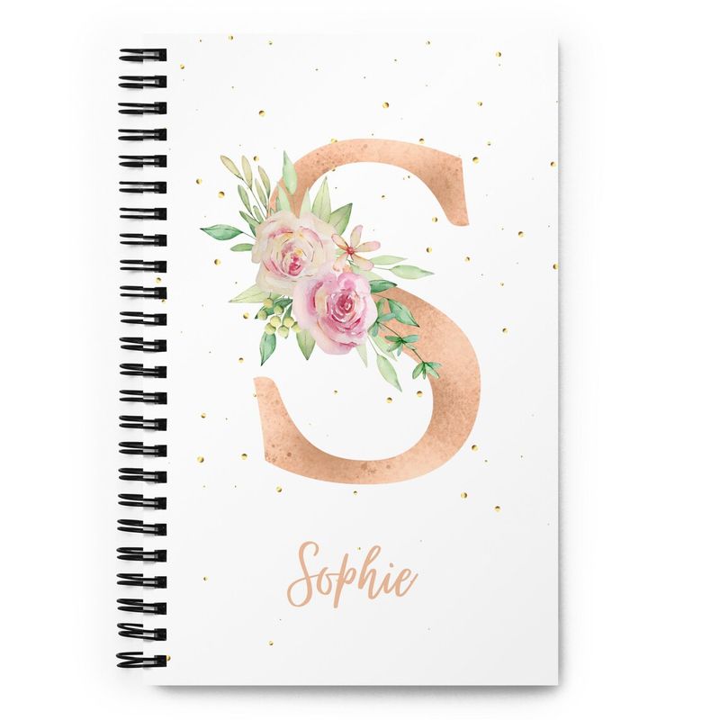 Gold Initial and name Personalised Notebook