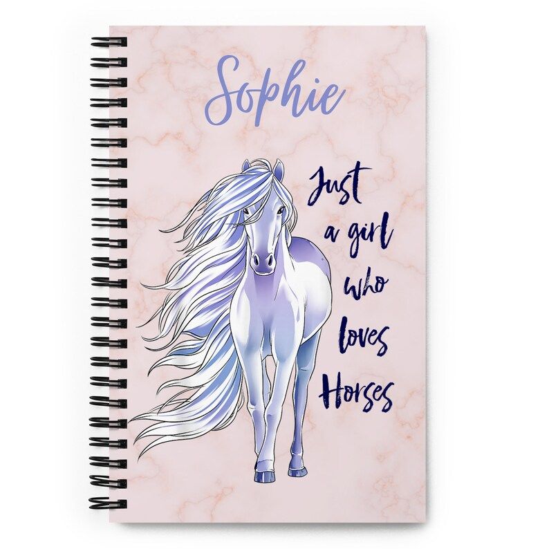 Just a girl who loves horses -white horse Personalised Notebook
