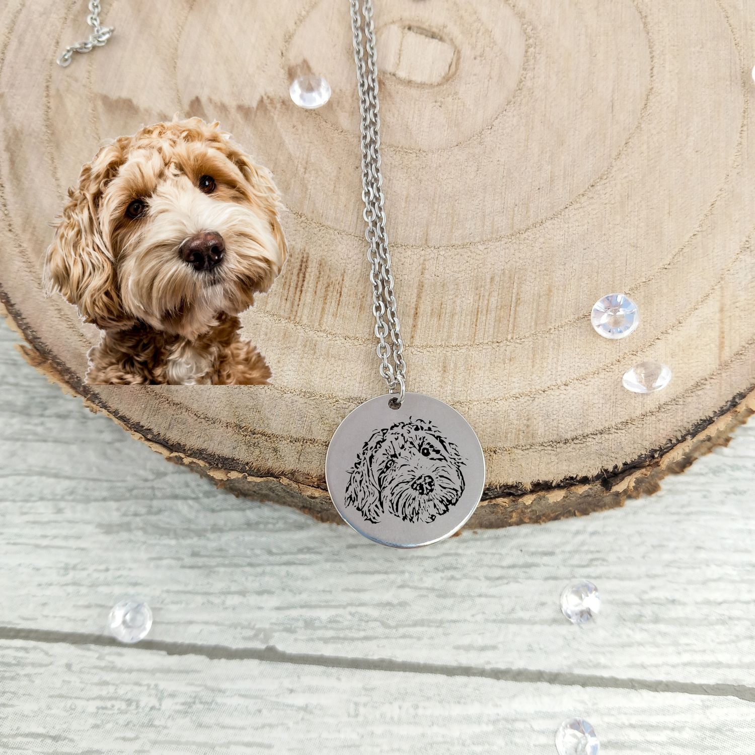 Have you pets face engraved on to a necklace, comes gift boxed