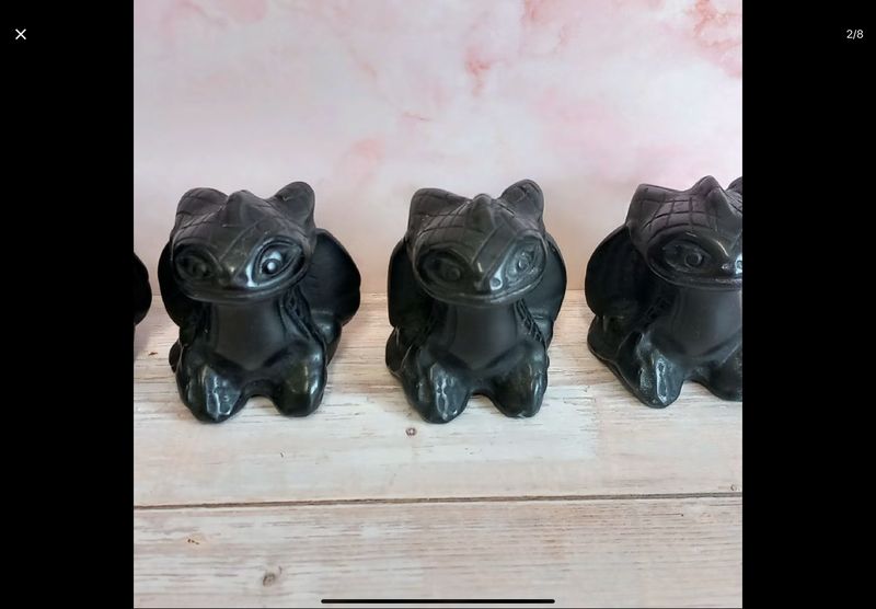 Black Obsidian Dragon Crystal Tooth Less Dragon 4.67cm