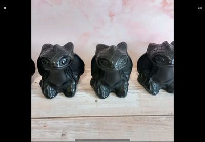 Black Obsidian Dragon Crystal Tooth Less Dragon 4.67cm