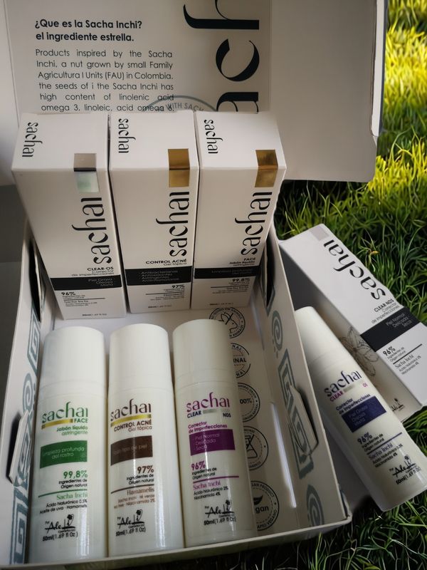 SACHAiCLEAR Control and care blemish facial kit 4-piece, gentle yet effective ingredients