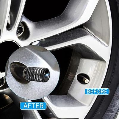 Tire Valve Stem Cap Cover for Ford Fusion F150 F250 F350 F450 F550 Edge Explorer Belt O-Ring Seal Corrosion Resistant Valve Stem Air Cap 4 Pack Black