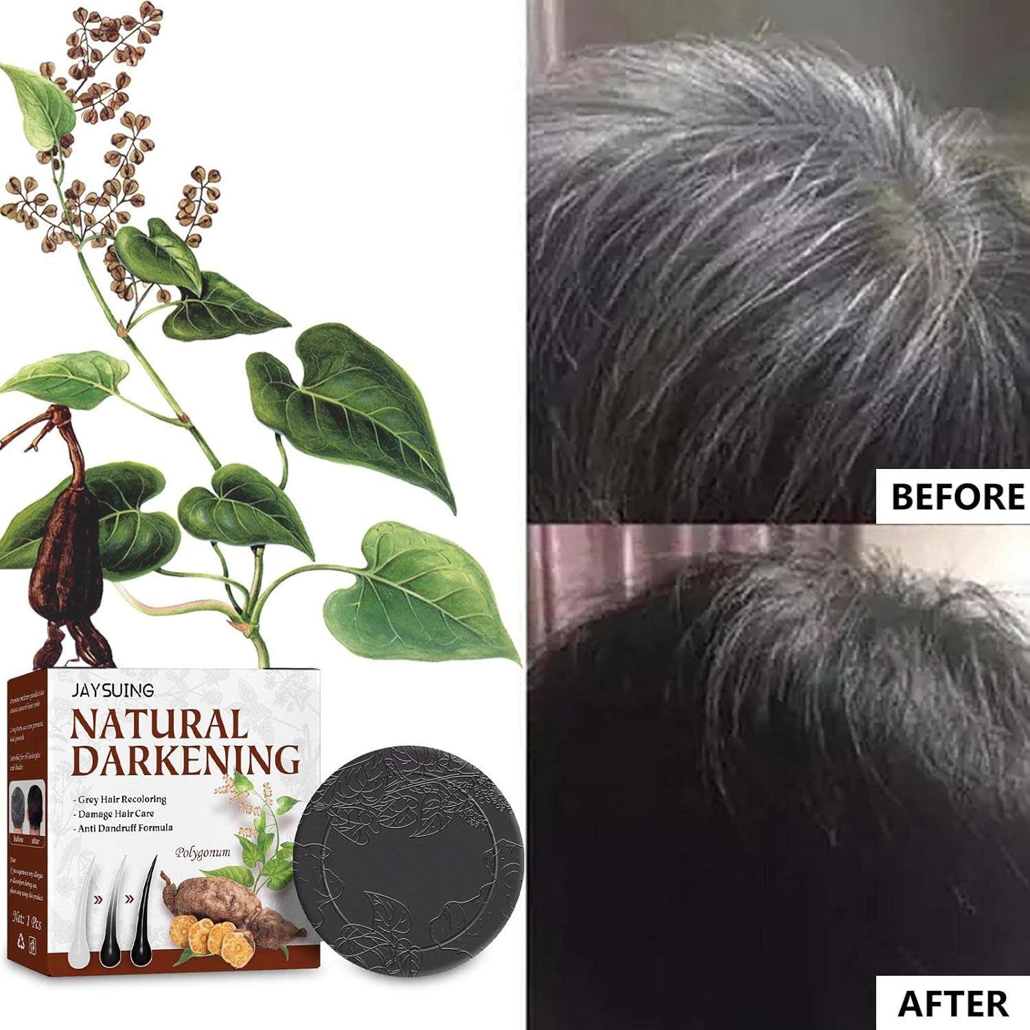 Hair Darkening Shampoo Bar,Natural Darkening Shampoo and Conditioner Organic Hair Volumizing &amp; Moisturizing Shampoo Bar