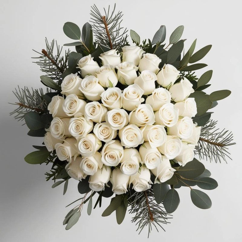 RAMO DE ROSAS BLANCAS ROMA