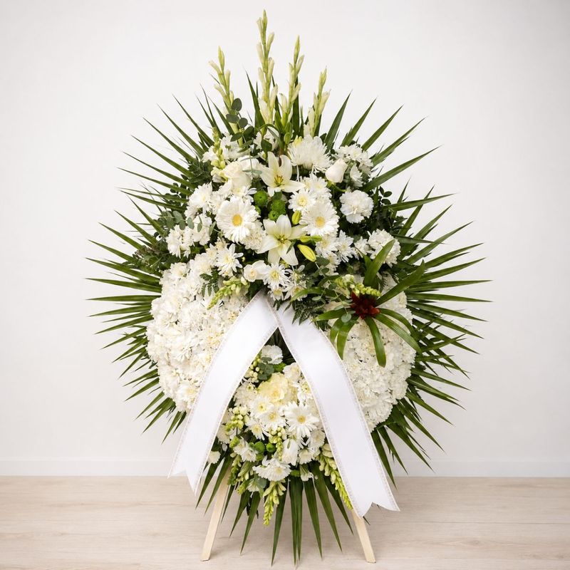 CORONA FUNERARIA CON DOS CABECEROS