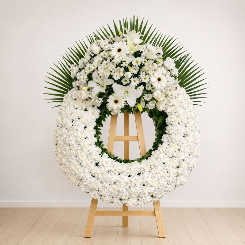 CORONA FUNERARIA CON UN CABECERO