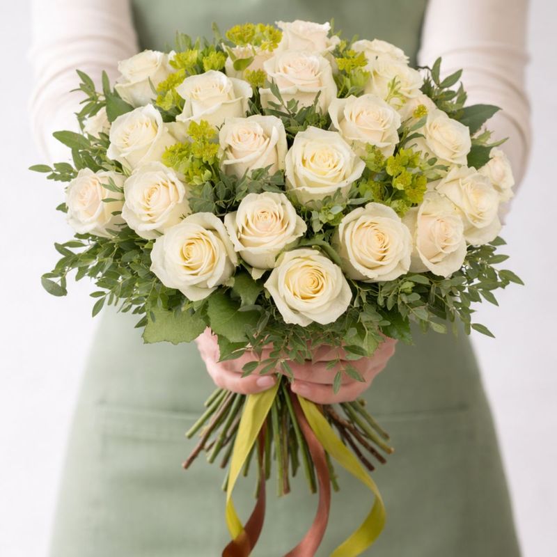 RAMO DE ROSAS BLANCAS OSLO