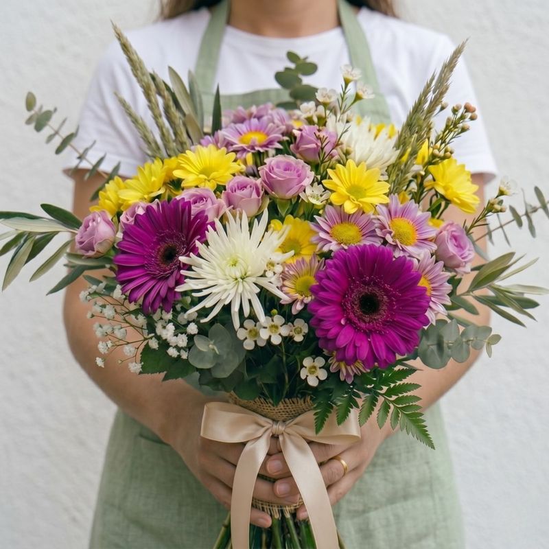 RAMO MARTINA - FLORES ROSA Y BLANCO