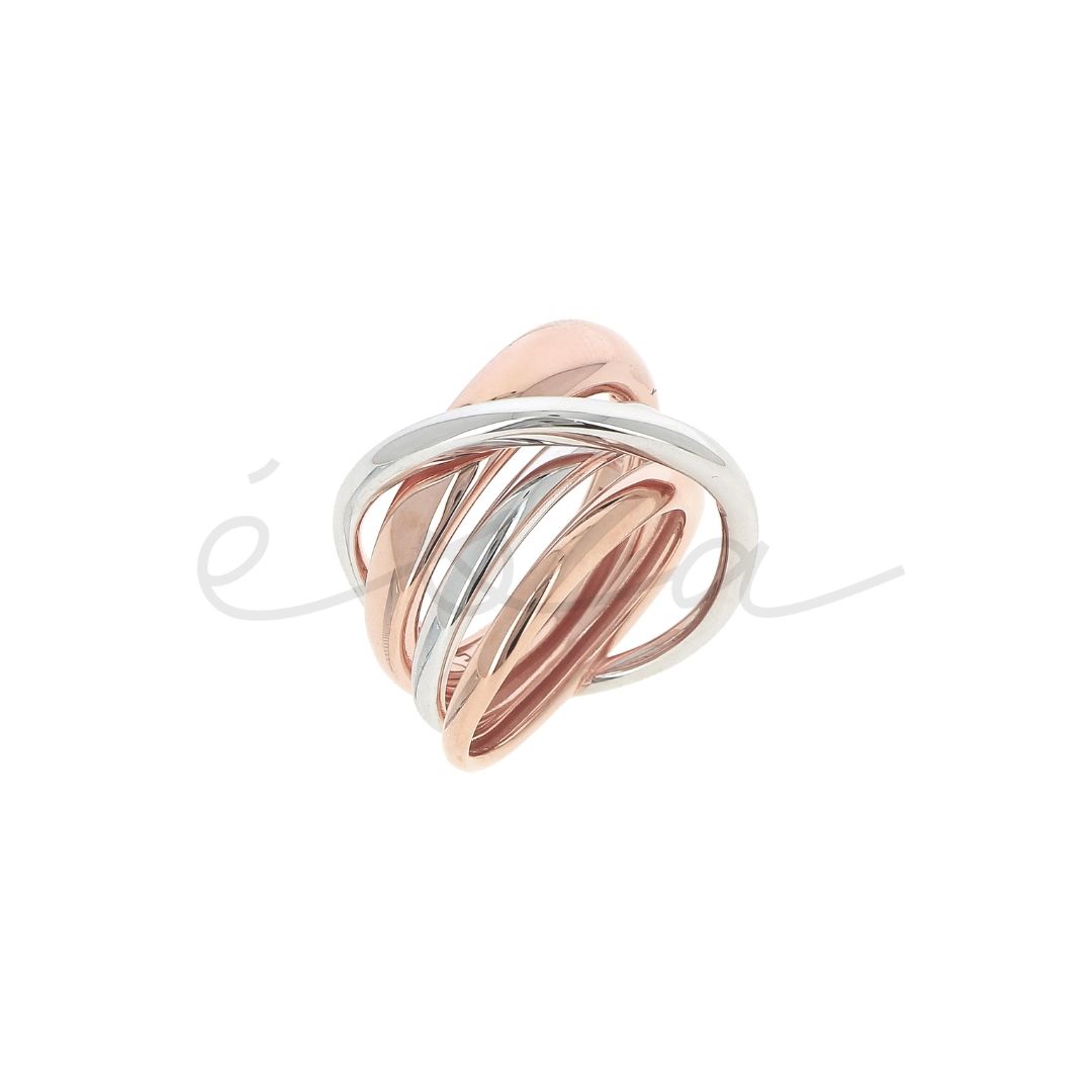 PESAVENTO ANELLO FOREVER CHIC DIAGONALE IN ARGENTO 925 RODIO ROSA