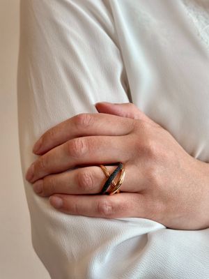 PESAVENTO ANELLO A TRE MAGLIE INTRECCIATE  POLVERE DI SOGNI NERA