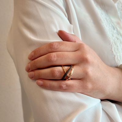 PESAVENTO ANELLO A TRE MAGLIE INTRECCIATE POLVERE DI SOGNI BRONZO PESAVENTO ANELLO A TRE MAGLIE INTRECCIATE POLVERE DI SOGNI BRONZO
