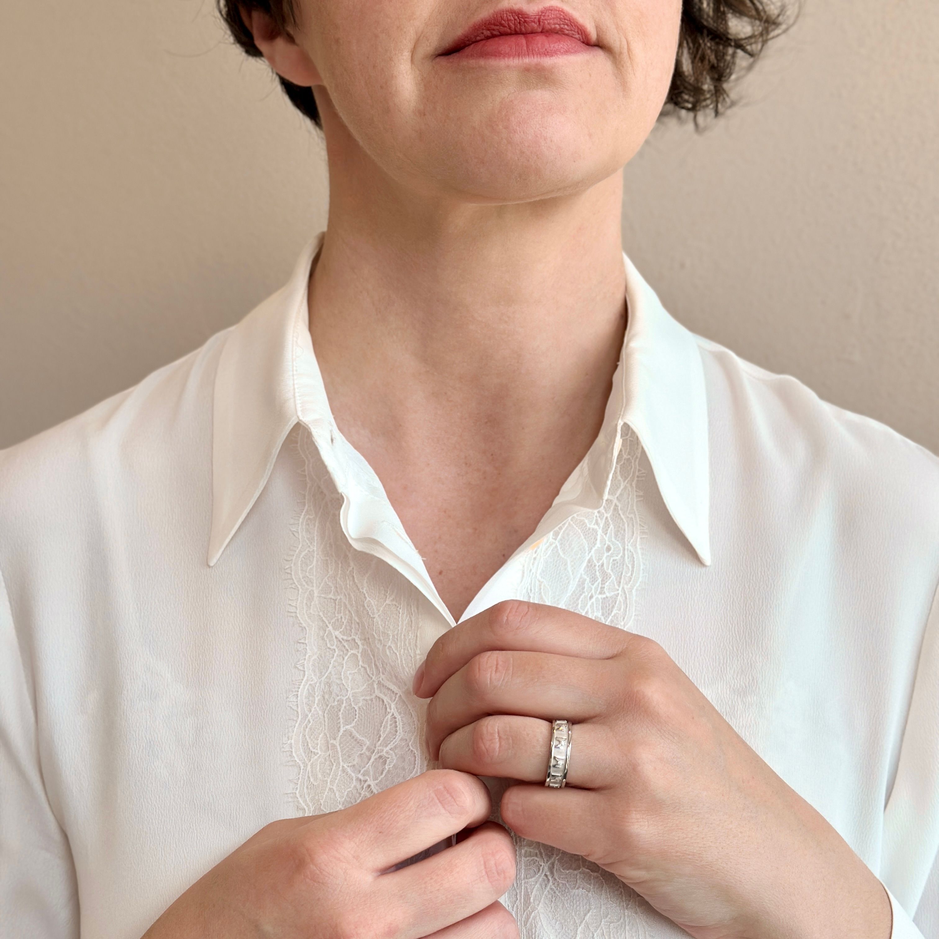 TUUM ANELLO DECEM ORO BIANCO 9 KT CON BRILLANTI