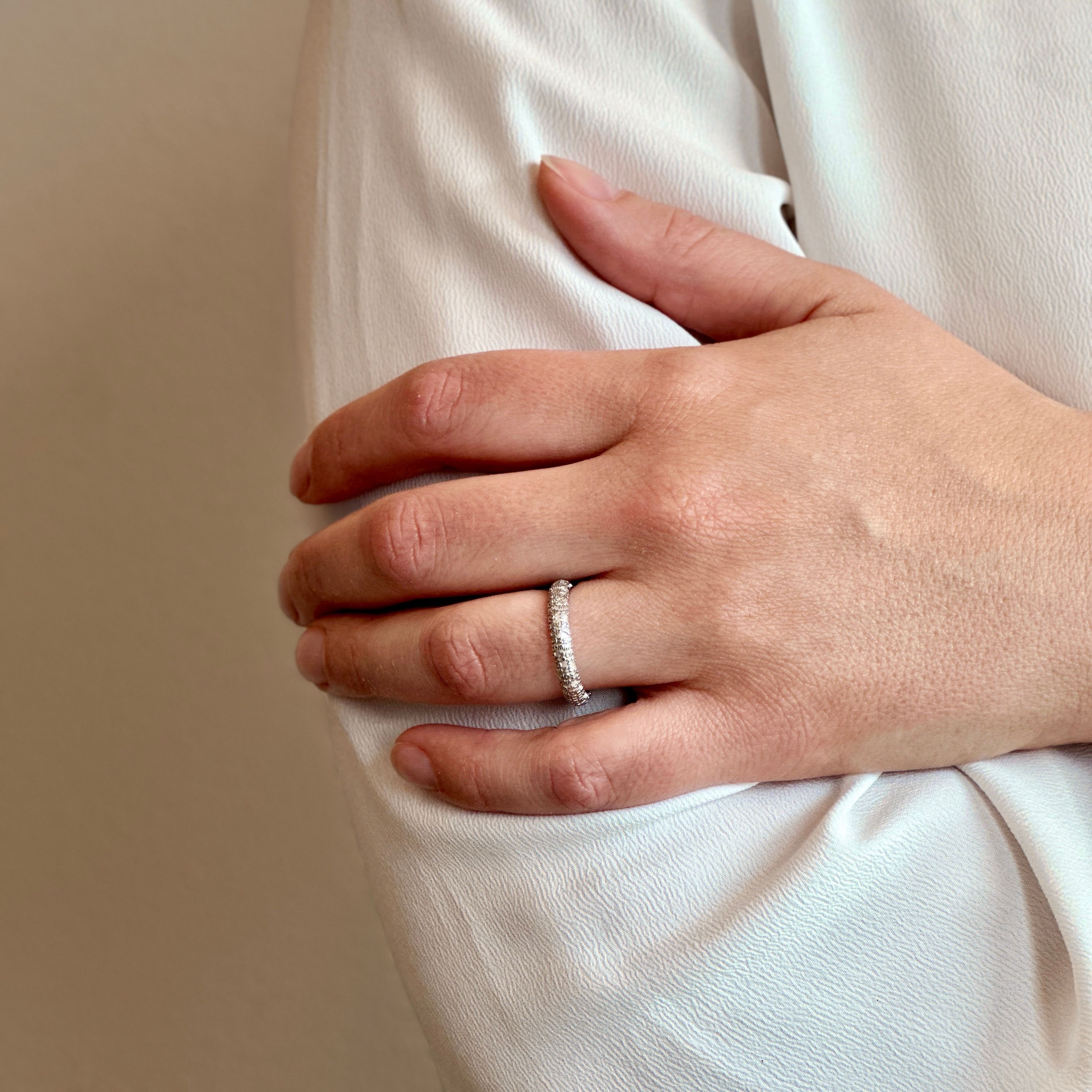 TUUM ANELLO LA FEDE ORO BIANCO 9 KT