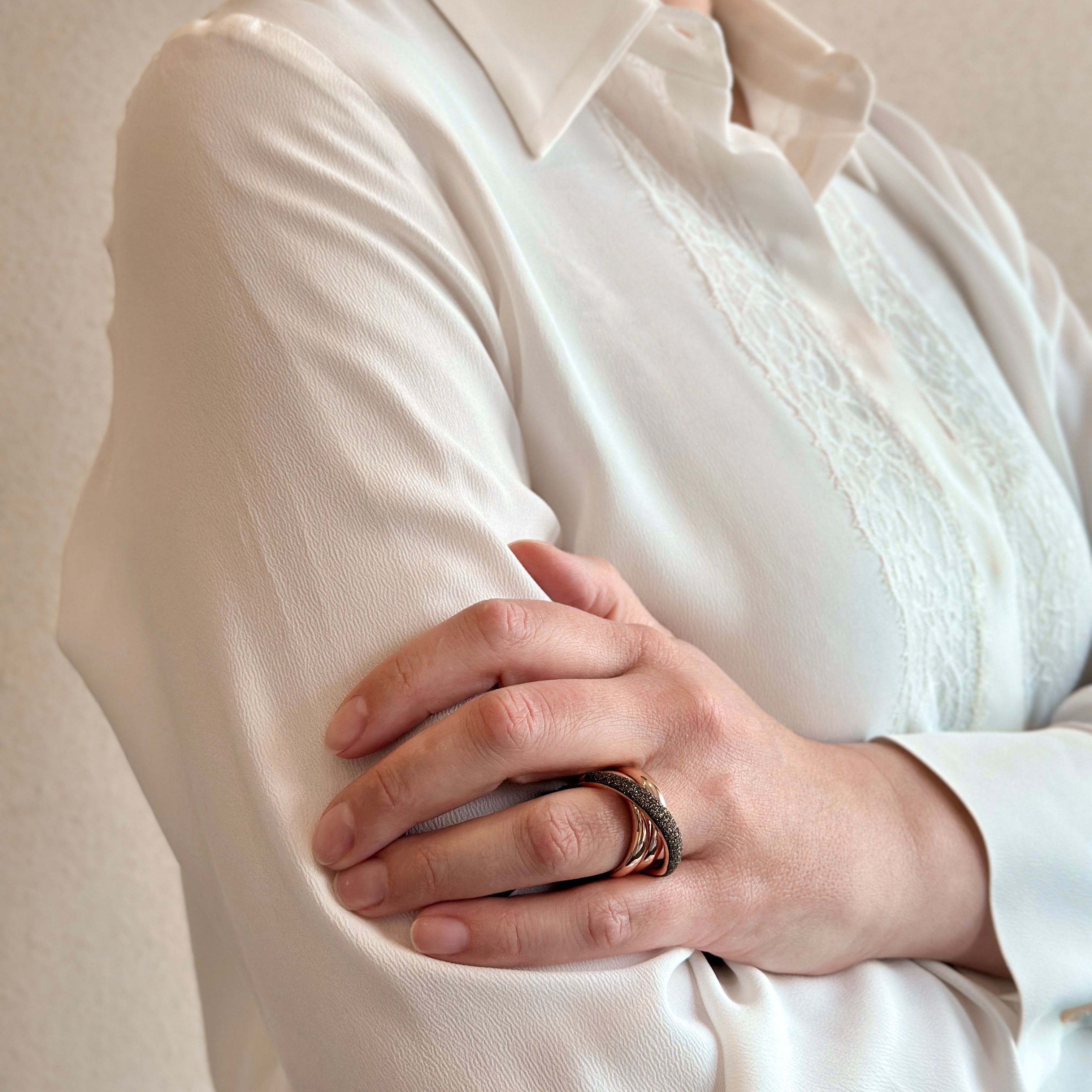 PESAVENTO ANELLO  A 3 MAGLIE INTRECCIATE POLVERE DI SOGNI BRONZO