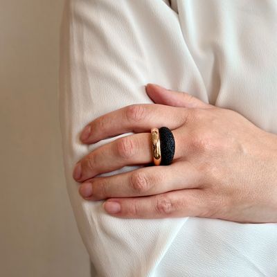 PESAVENTO ANELLO A DUE PEZZI POLVERE DI SOGNI NERA
