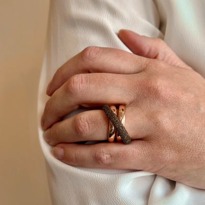 PESAVENTO ANELLO A 3 MAGLIE INTRECCIATE POLVERE DI SOGNI BRONZO PESAVENTO ANELLO A 3 MAGLIE INTRECCIATE POLVERE DI SOGNI BRONZO