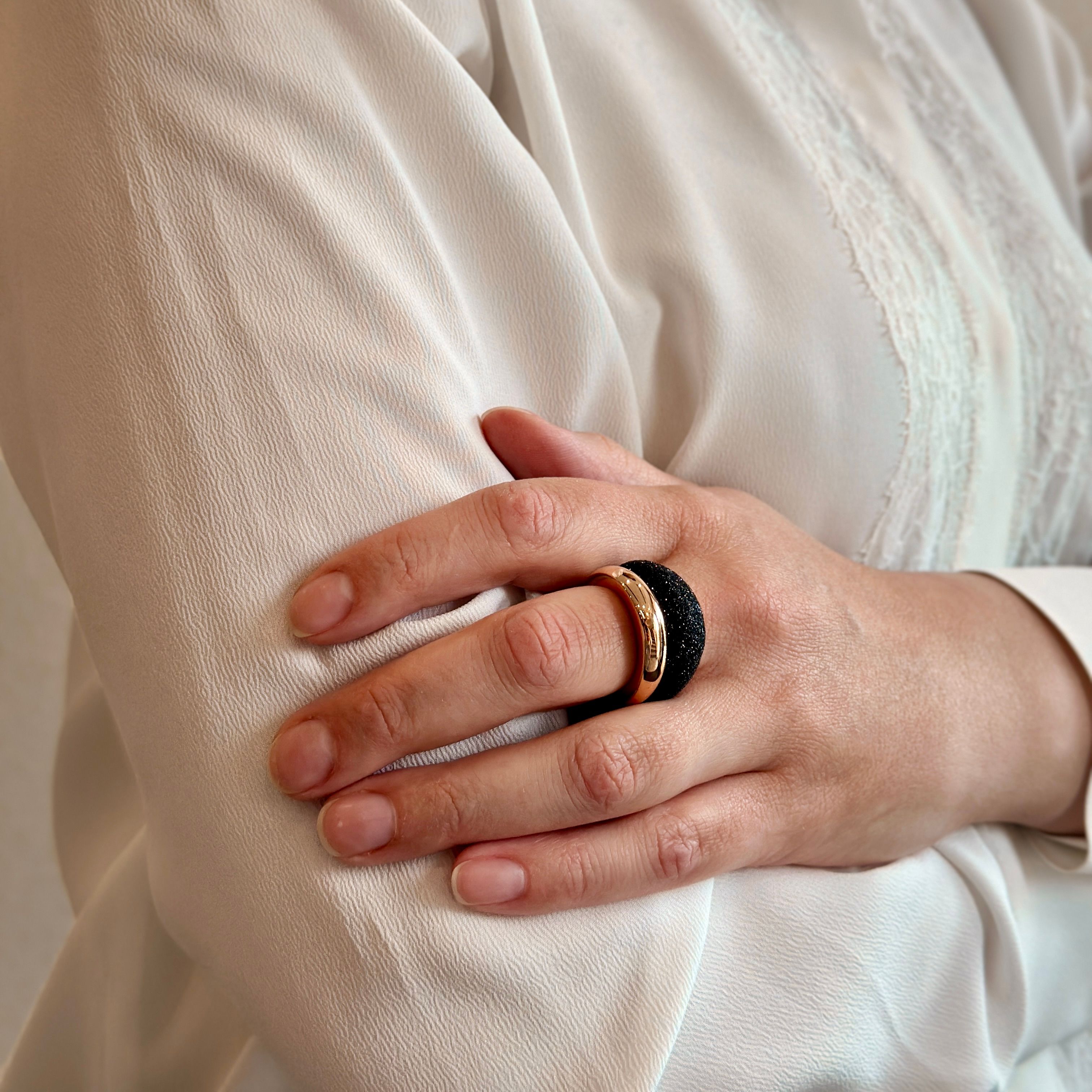 PESAVENTO ANELLO A DUE PEZZI POLVERE DI SOGNI NERA