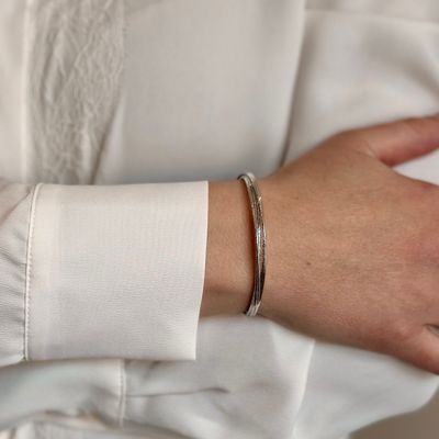PESAVENTO BRACCIALE DNA 5 FILI CON CALAMITA IN ARGENTO 925 RODIATO
