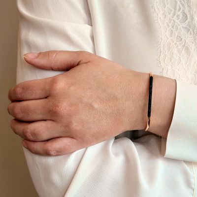 PESAVENTO BRACCIALE RIGIDO POLVERE DI SOGNI NERA FRONTE/RETRO