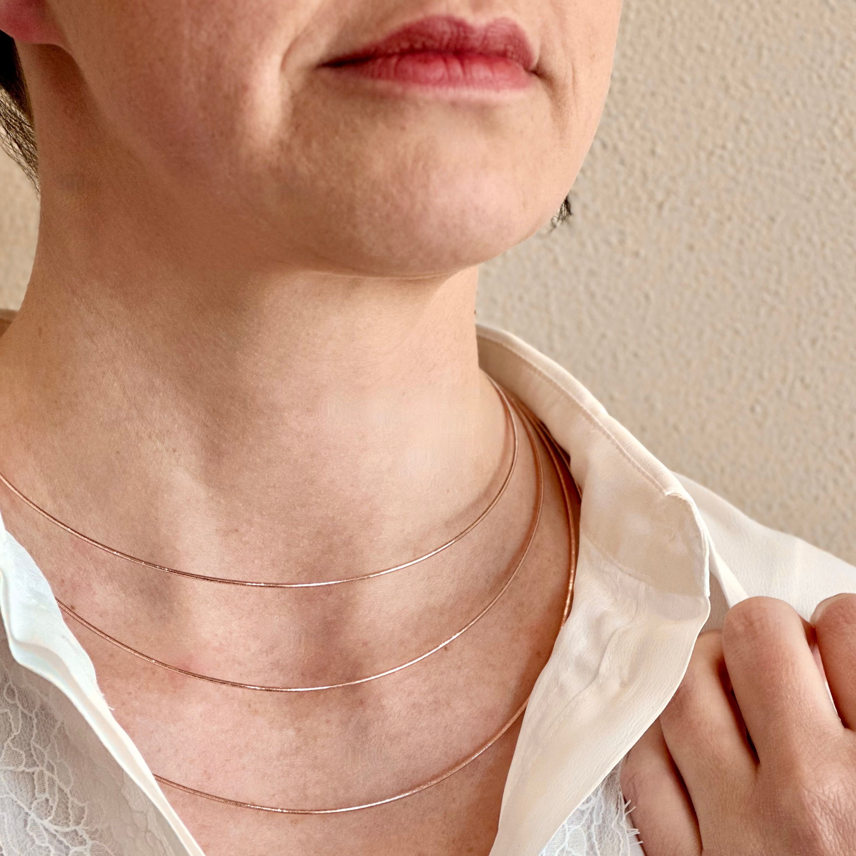 PESAVENTO GIROCOLLO DNA 4 FILI A SCALARE CON CALAMITA IN ARGENTO 925 ROSA