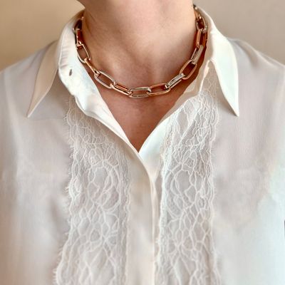 PESAVENTO GIROCOLLO A MAGLIE FOREVER CHIC IN ARGENTO 925 RODIO ROSA