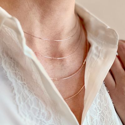 PESAVENTO GIROCOLLO DNA 4 FILI A SCALARE CON CALAMITA IN ARGENTO 925 ROSA