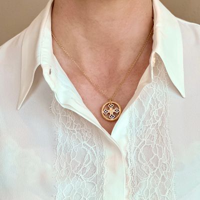 TUUM COLLANA FLORE LUX  AG 925 T-GOLD E ZAFFIRI BLU
