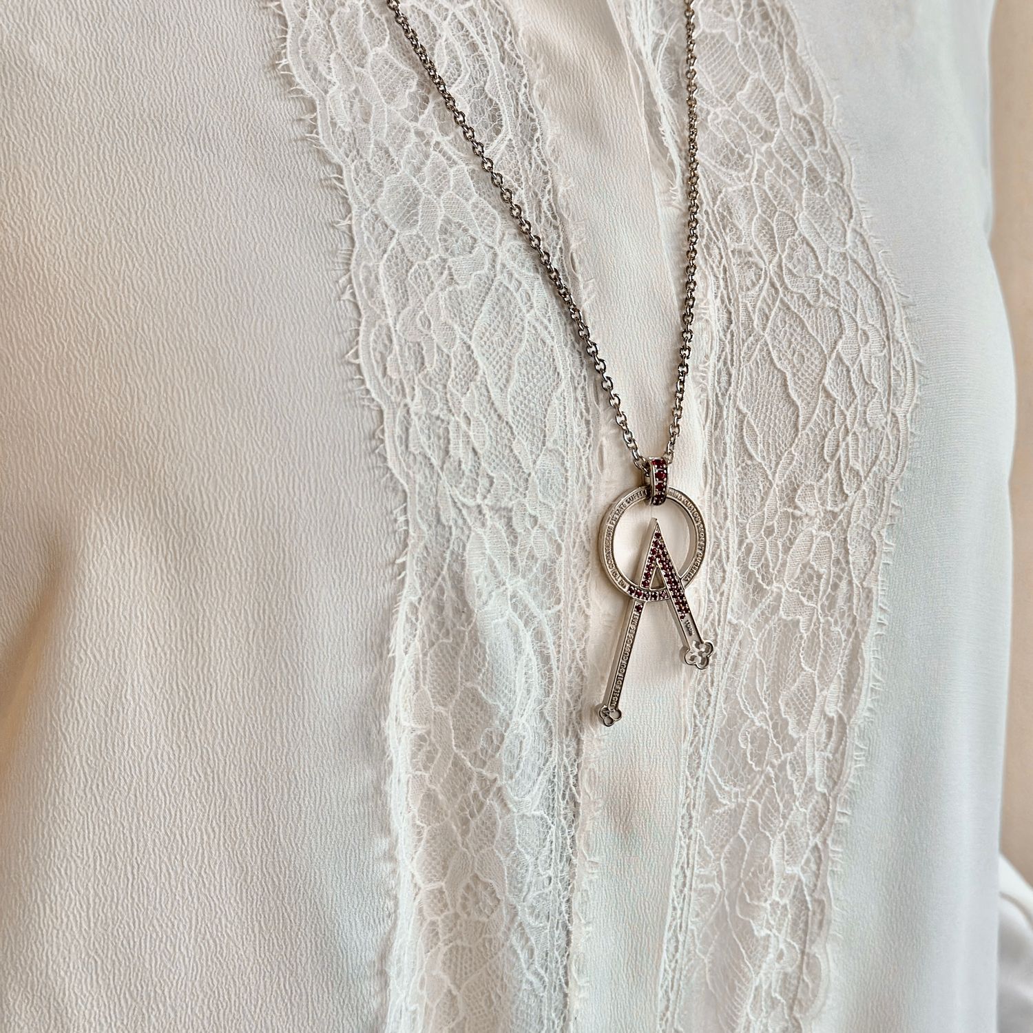 TUUM COLLANA ANGELO MAGNUM AG 925 RODIATO E RUBINI