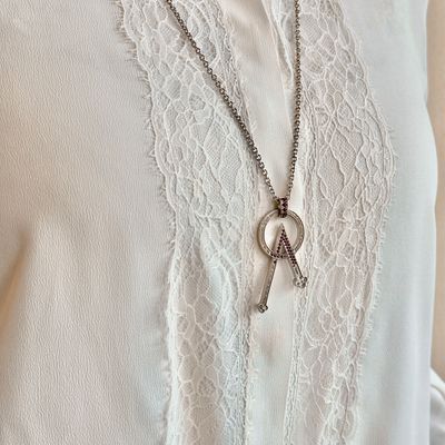 TUUM COLLANA ANGELO MAGNUM AG 925 RODIATO E RUBINI