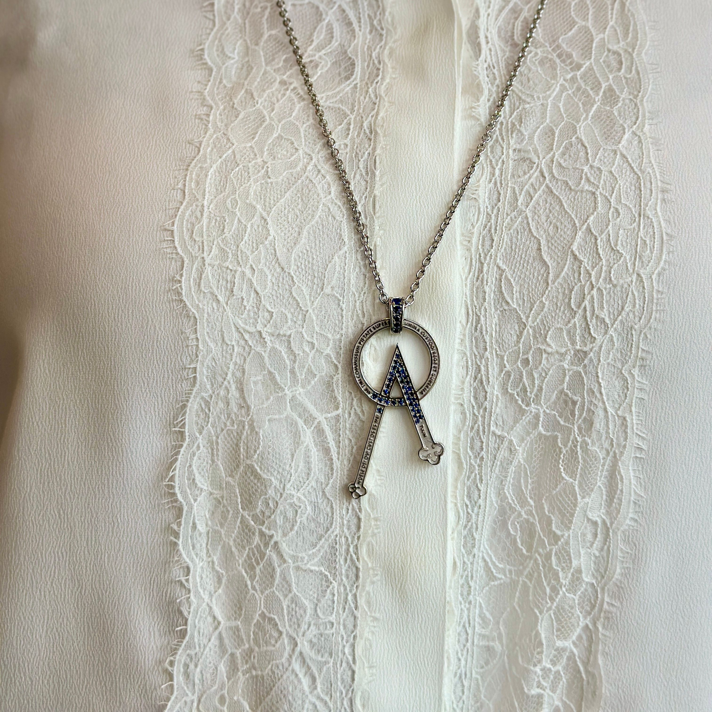 TUUM COLLANA ANGELO MAGNUM AG 925 RODIATO E ZAFFIRI