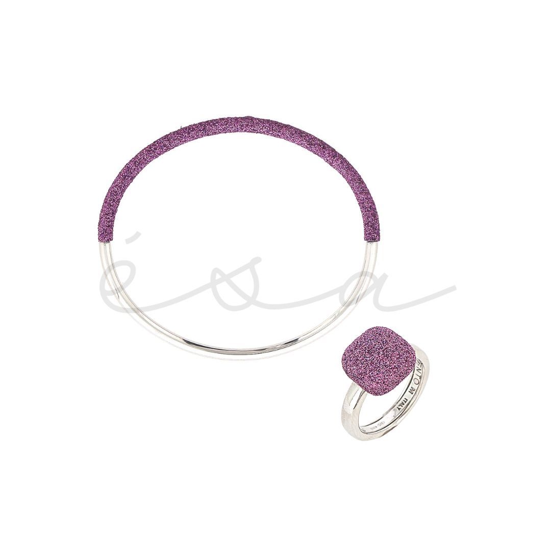 PESAVENTO SET BRACCIALE & ANELLO POLVERE DI SOGNI VIOLA