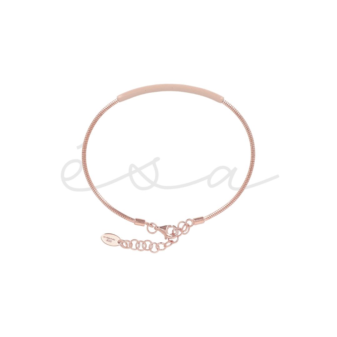 PESAVENTO BRACCIALE  CON DETTAGLIO SMALATATO ROSA CHIARO MOCHA MOUSSE