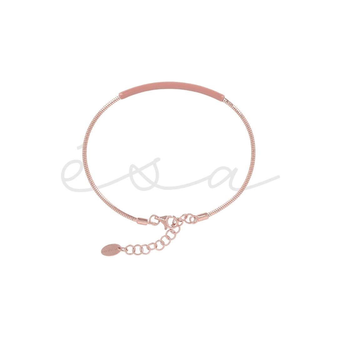 PESAVENTO BRACCIALE  CON DETTAGLIO SMALTATO ROSA SCURO MOCHA MOUSSE