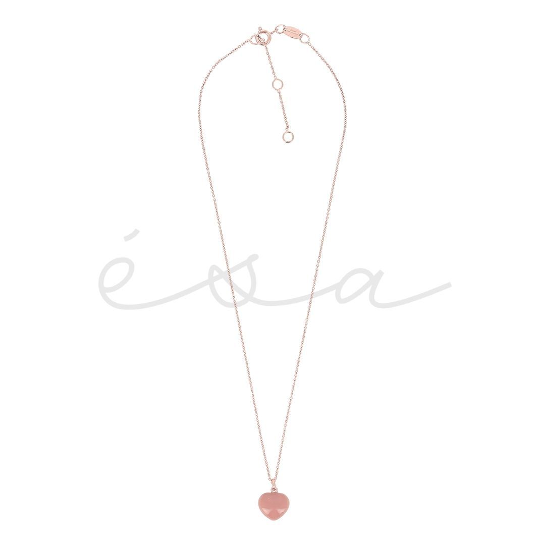 PESAVENTO COLLANA CON CUORICINO SMALTATO ROSA SCURO MOCHA MOUSSE