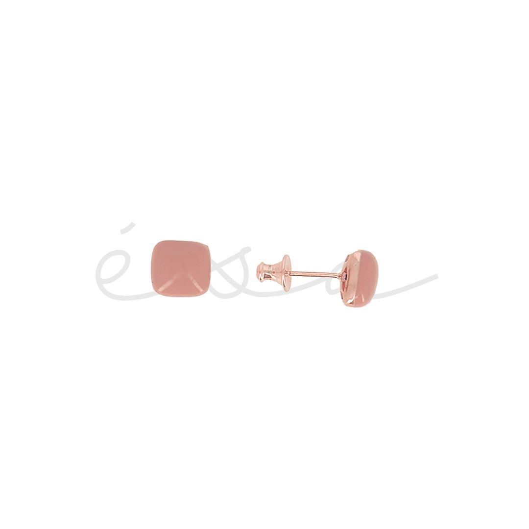 PESAVENTO ORECCHINI QUADRATO SMALTATO ROSA SCURO MOCHA MOUSSE