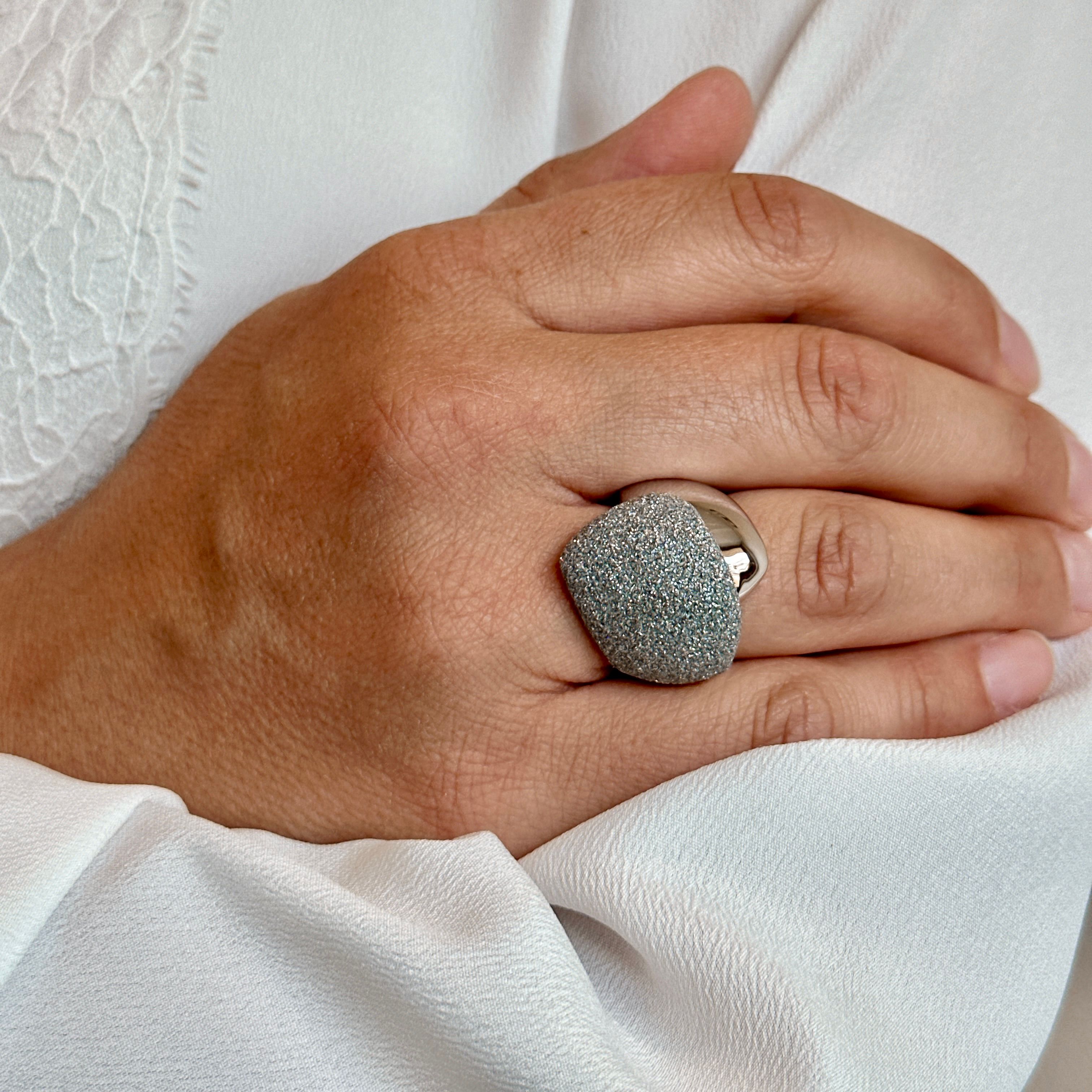 PESAVENTO ANELLO A DUE LIVELLI POLVERE DI SOGNI GRIGIO PERLA