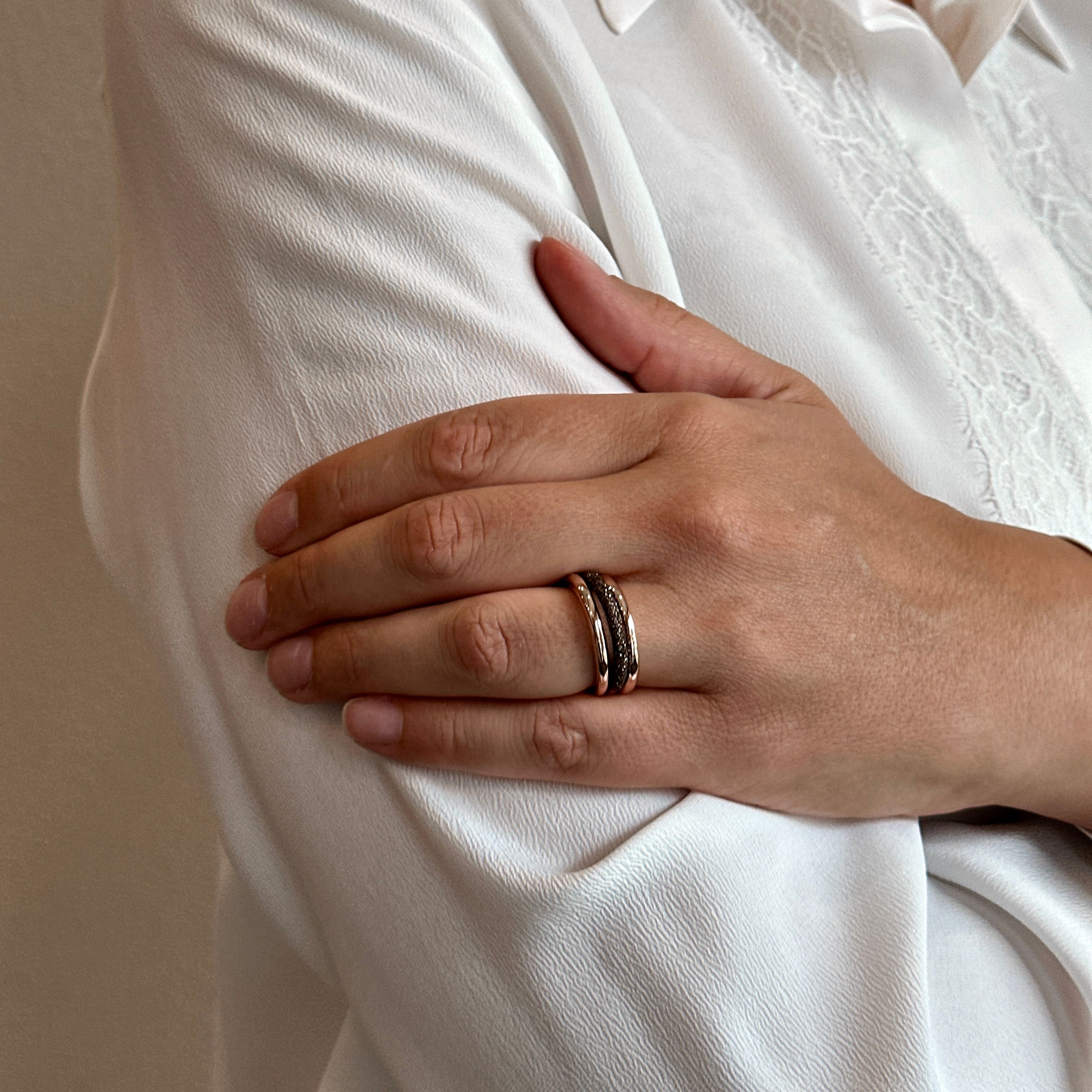 PESAVENTO ANELLO POLVERE DI SOGNI BRONZO 3 PEZZI ARGENTO 925 ROSA