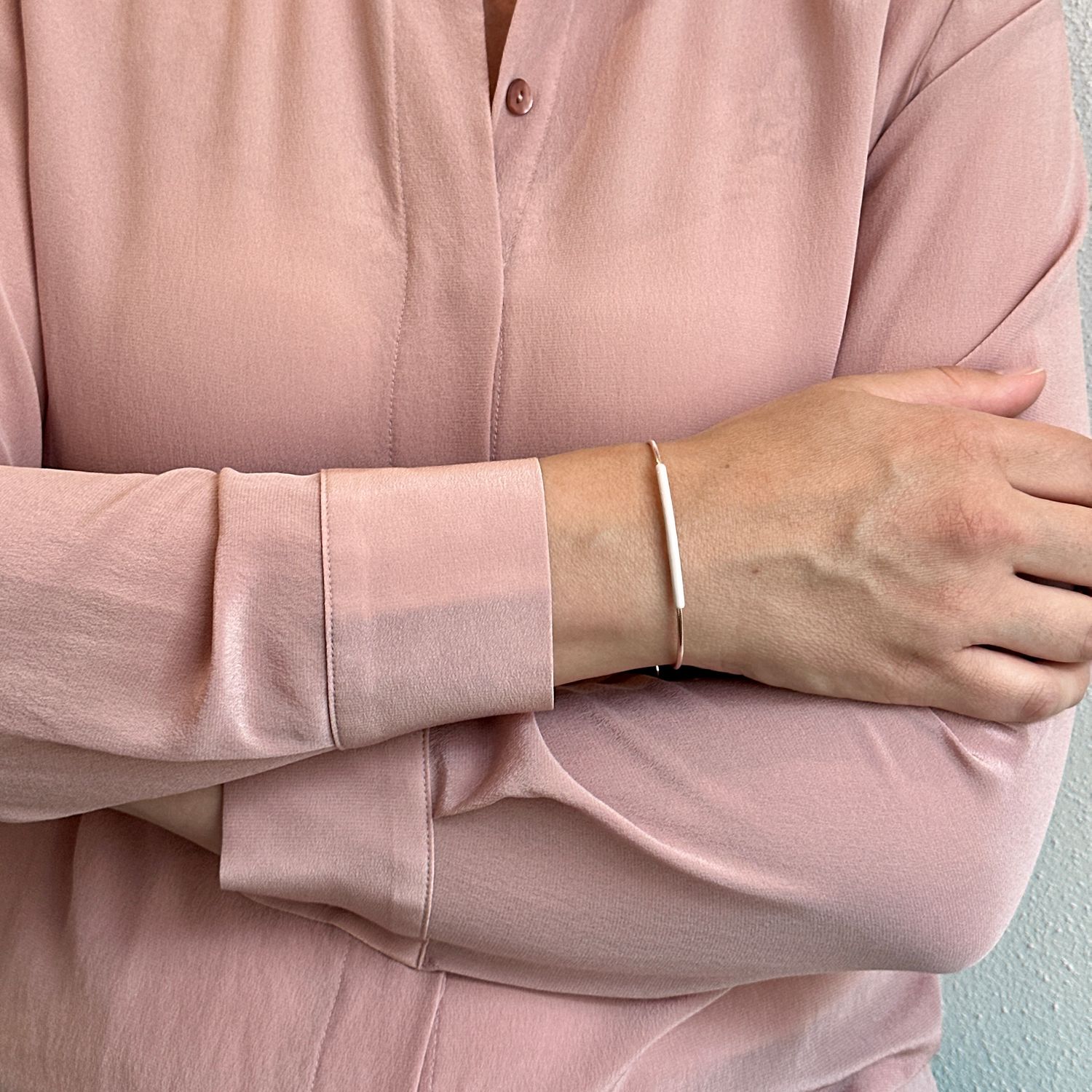 PESAVENTO BRACCIALE  CON DETTAGLIO SMALATATO ROSA CHIARO MOCHA MOUSSE