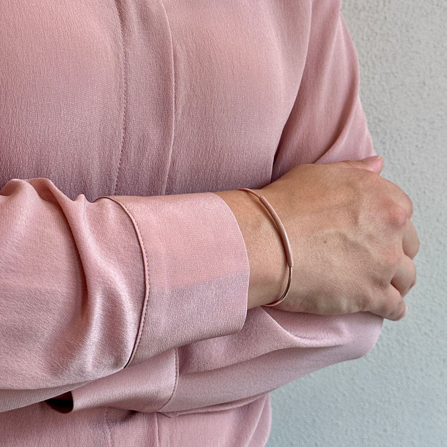 PESAVENTO BRACCIALE  CON DETTAGLIO SMALATATO ROSA SCURO MOCHA MOUSSE