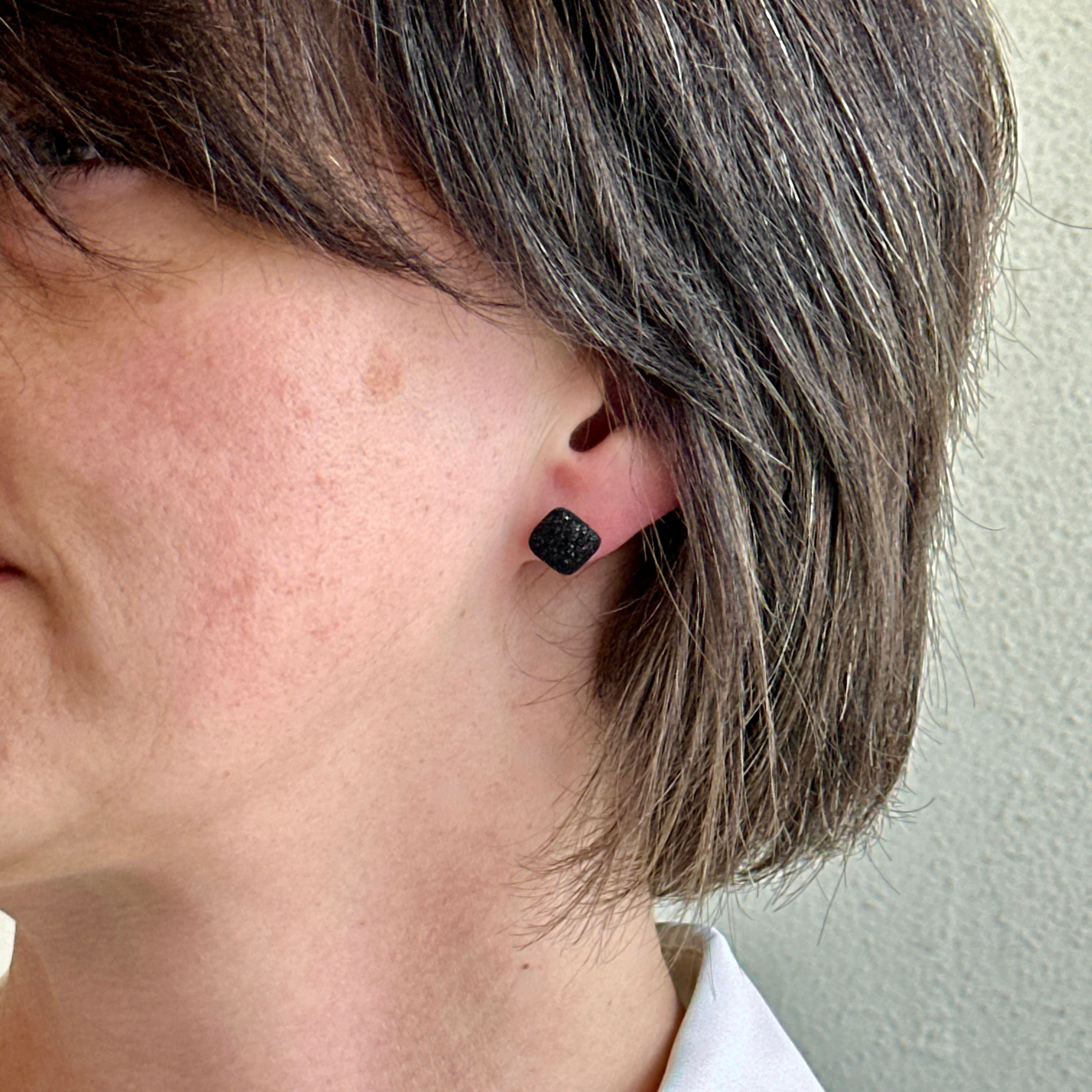 PESAVENTO ORECCHINI QUADRATO POLVERE DI SOGNI NERA