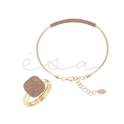 PESAVENTO SET BRACCIALE & ANELLO POLVERE DI SOGNI GIALLO NARDÒ