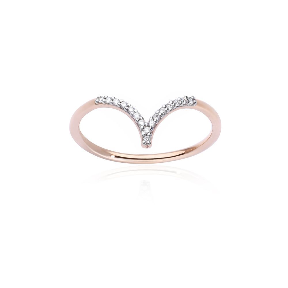 BURATO ANELLO CHVRON ORO ROSA E DIAMANTI