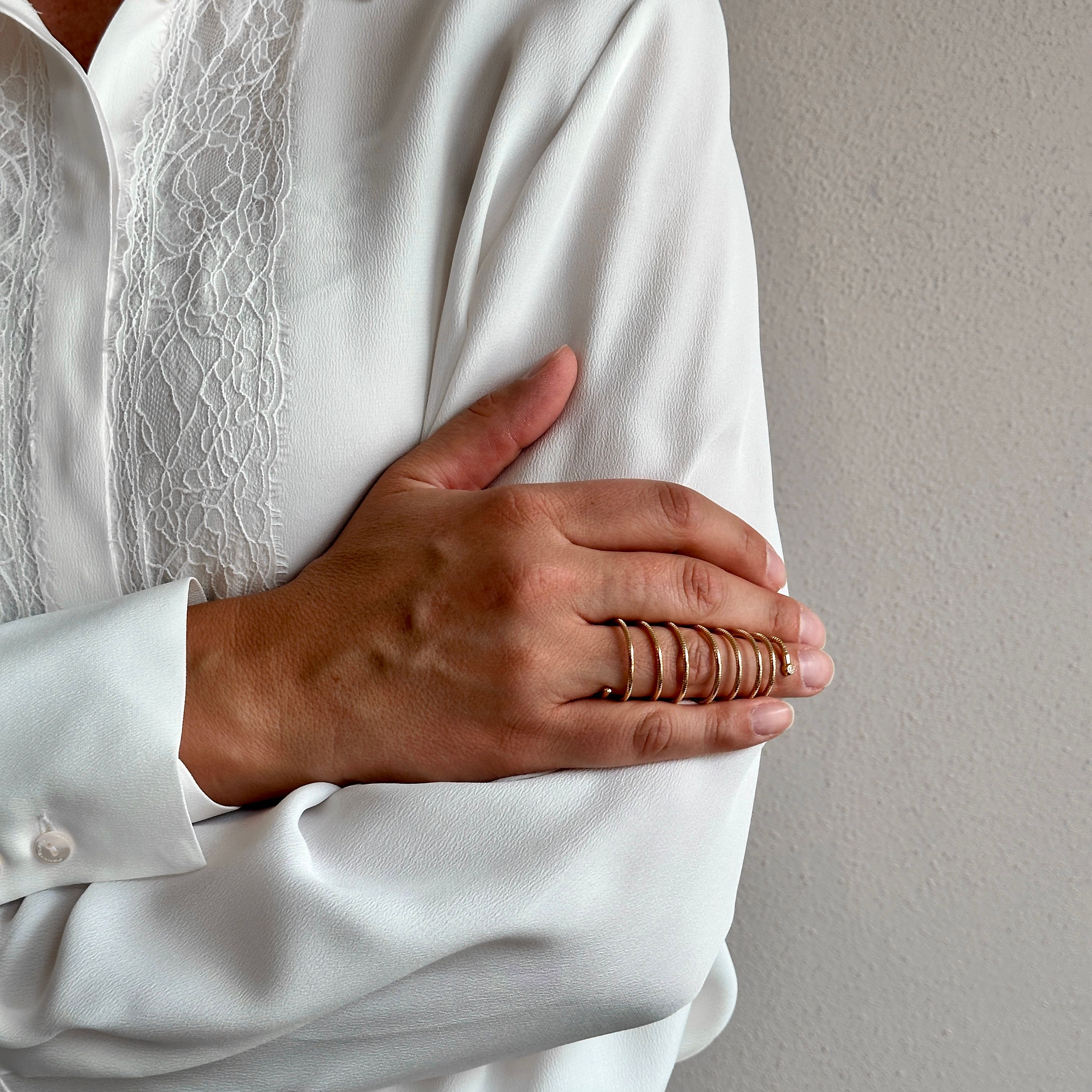 PESAVENTO ANELLO DNA SPIRALE ARGENTO 925 GIALLO