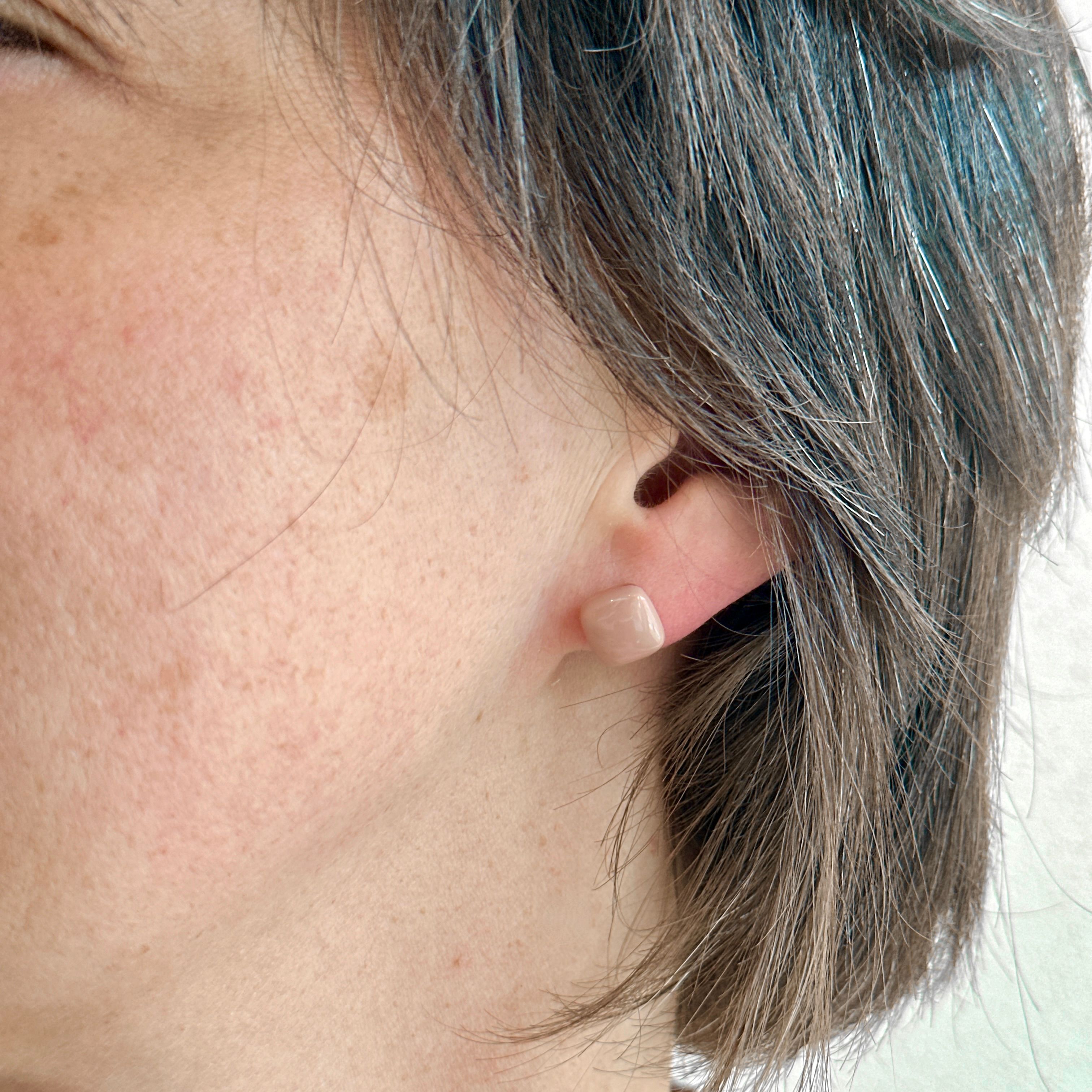 PESAVENTO ORECCHINI QUADRATO SMALTATO ROSA SCURO MOCHA MOUSSE